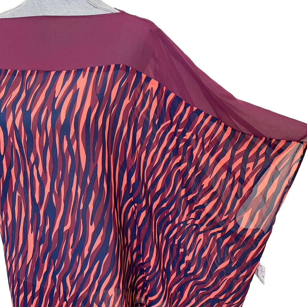 🌵 NWT Jaclyn Smith Women's Zebra Striped Maroon Swimsuit Cover Up - Large/XL - Picture 5 of 7